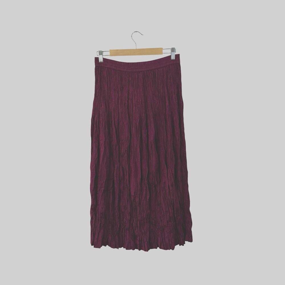 Everywear Large Broomstick Skirt Silky Satin Western Boho Crinkle Womens READ